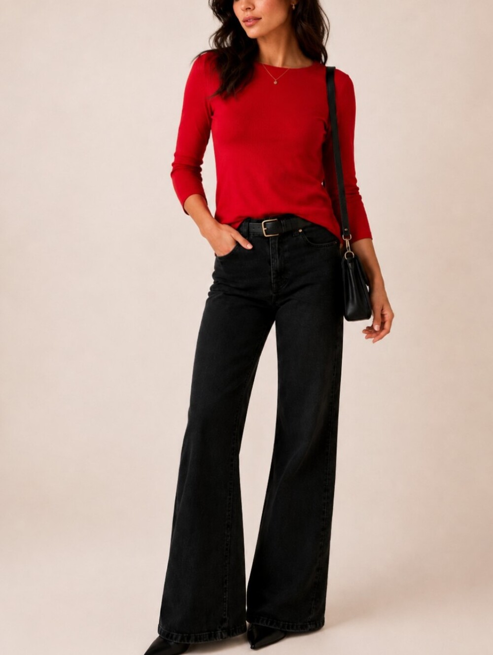 NWT Karen Scott Red Cotton 3/4 Sleeve Top